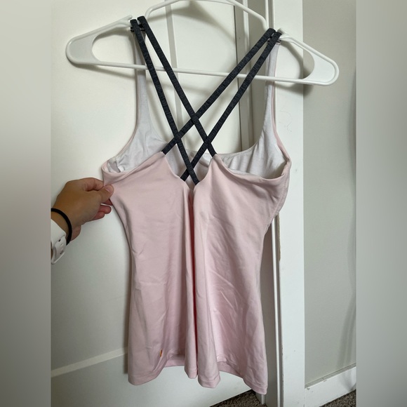 Medium Pink Lucy Athletic Tank Top with built in bra - Picture 2 of 3